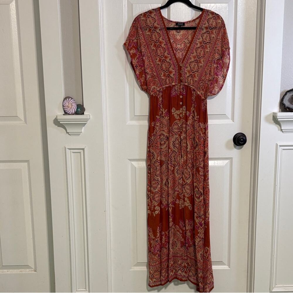 NWOT Bohemian Paisley Swim Coverup in Red by Spyzone Exchange